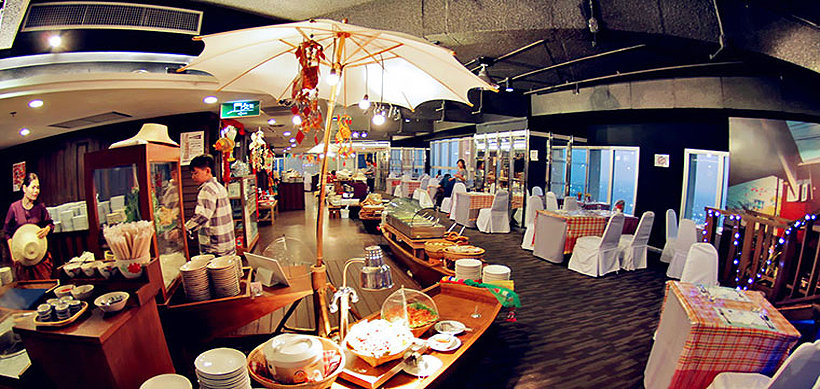 曼谷自助海鲜餐厅_熊猫参谋海鲜自助餐厅_自助餐厅3d效果图(2)
