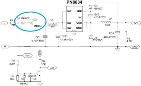 家电过零检测BUCK电路中的应用