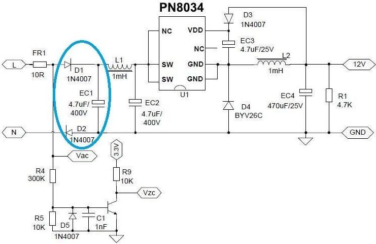 家电过零检测BUCK电路中的应用