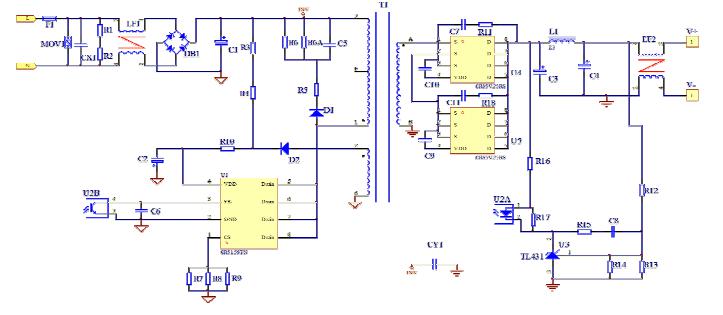 CR5159TN+CR85V25RS_9V3A电源适配器方案典型电路图