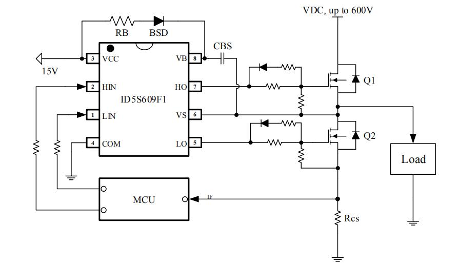 半桥驱动芯片ir2304代换ID5S609F1电路图